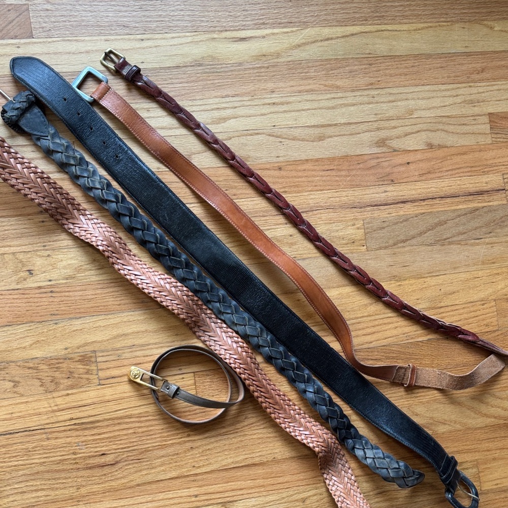 Bundle of Vintage Woven and Leather Belts - Picture 1 of 9